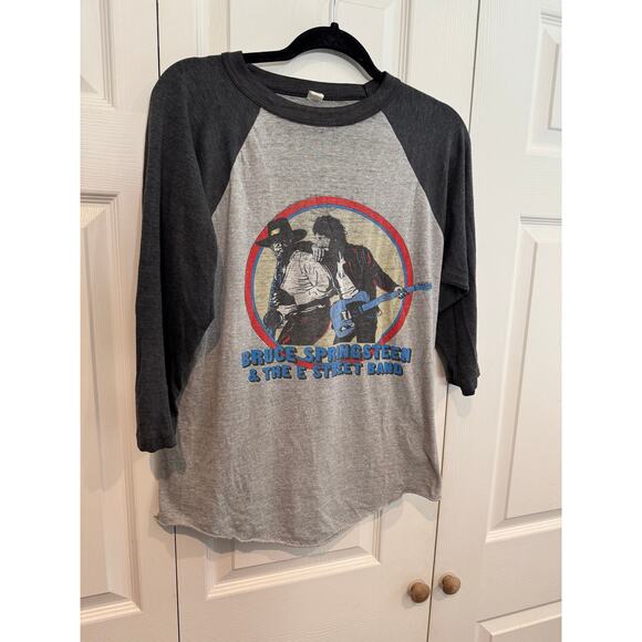 Vintage Retro Bruce Springsteen E Street Band Raglan 3/4 Sleeve Tour T Shirt - Picture 2 of 7